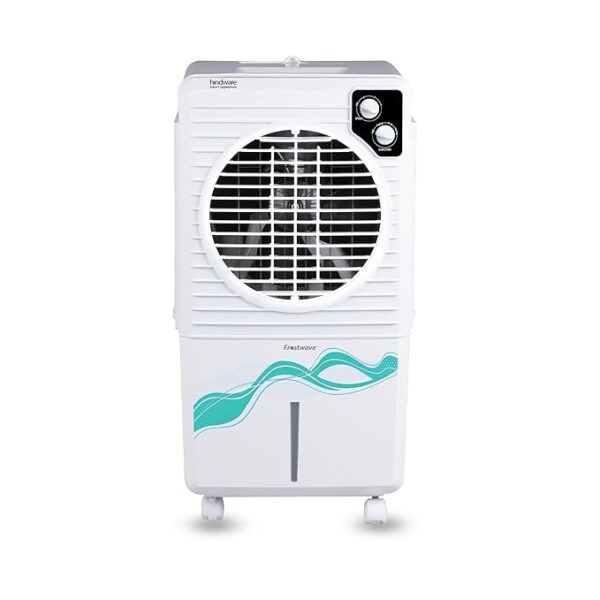 Hindware Smart Appliances | Frostwave 38L Personal Air cooler | Fan Based | 12" Fan Blade and Ice Chamber | White & Grey