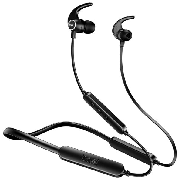 Click to see full view boAt Rockerz 255 Pro+, 60HRS Battery, Fast Charge, IPX7, Dual Pairing, Low Latency, Magnetic Earbuds, in Ear Bluetooth Neckband, Wireless with Mic Earphones (Active Black)