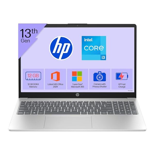 HP 15, 13th Gen Intel Core i3-1315U (12GB DDR4, 512GB SSD) FHD, Anti-Glare, Micro-Edge, 15.6''/39.6cm, Win11, M365 Basic(1yr)