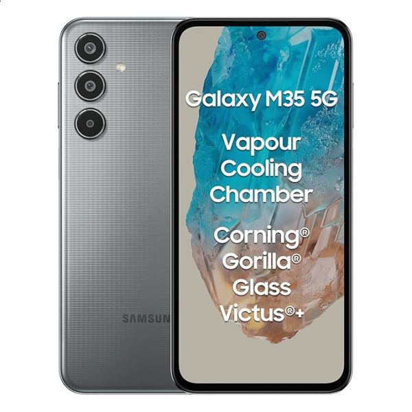 Samsung Galaxy M35 5G (Thunder Grey,8GB RAM,128GB Storage)| Corning Gorilla Glass Victus+| AnTuTu Score 595K+