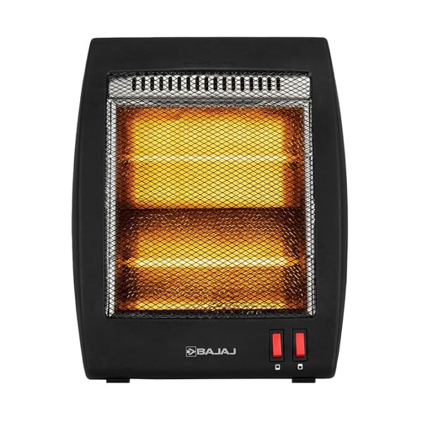 Bajaj RHX-2 Halogen Heater | 2 Heat Settings-400W/800 Watts | Noiseless Operation | DuraElement With 1-Yr Heating Element Warranty